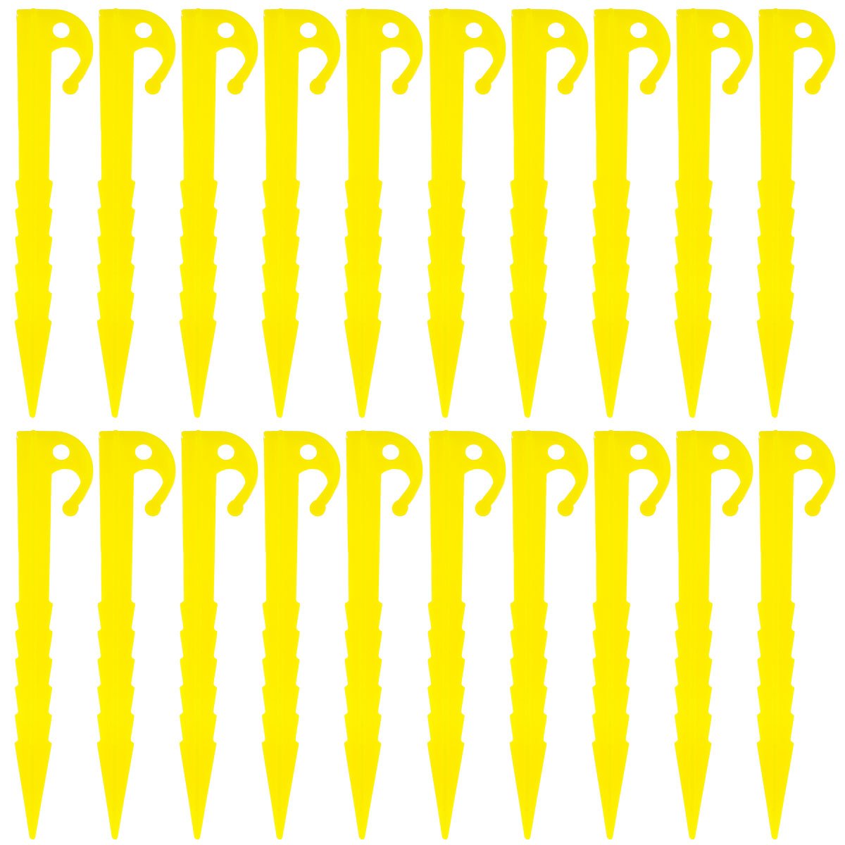 20 Pack Plastic Tent Pegs for Camping & Garden, 5 7 Inch