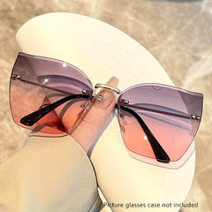 Cat Eye Rimless Sunglasses Gradient Glasses UV400