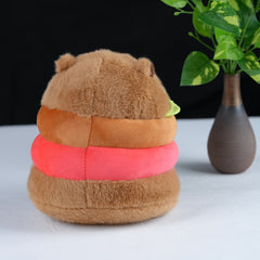 Capybara Plush Toy Hamburger Soft Faux Fur Stuffed Animal