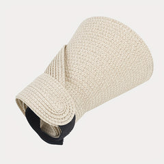 Khaki Faux Fur Woven Sun Hat for Men Women