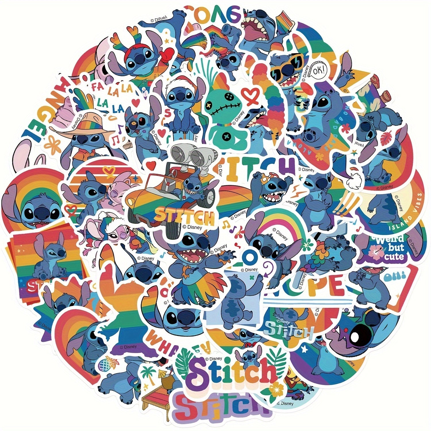 Stitch Graffiti Mini Sticker Pack - 30 Waterproof Vinyl Decals