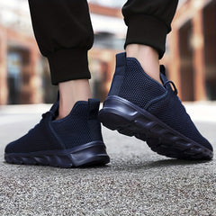 Men's Breathable Knit Lace-Up Sneakers