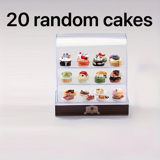 Mini Cake Display Case with Detailed Cake Designs ABS Colorful Dessert Set
