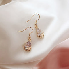 Zircon Flower Drop Earrings for Women