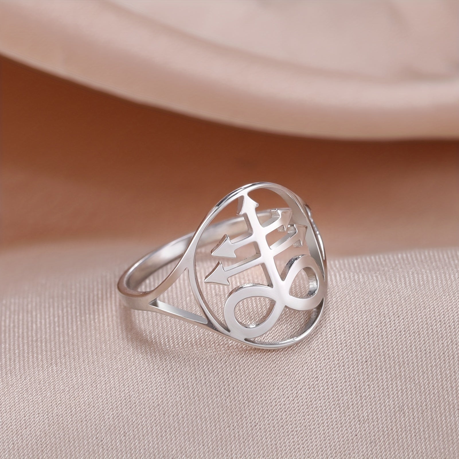 Church Symbol Stainless Steel Men's Ring