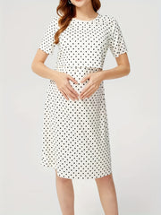 Maternity Polka Dot Breastfeeding Dress Summer Pregnancy Clothes