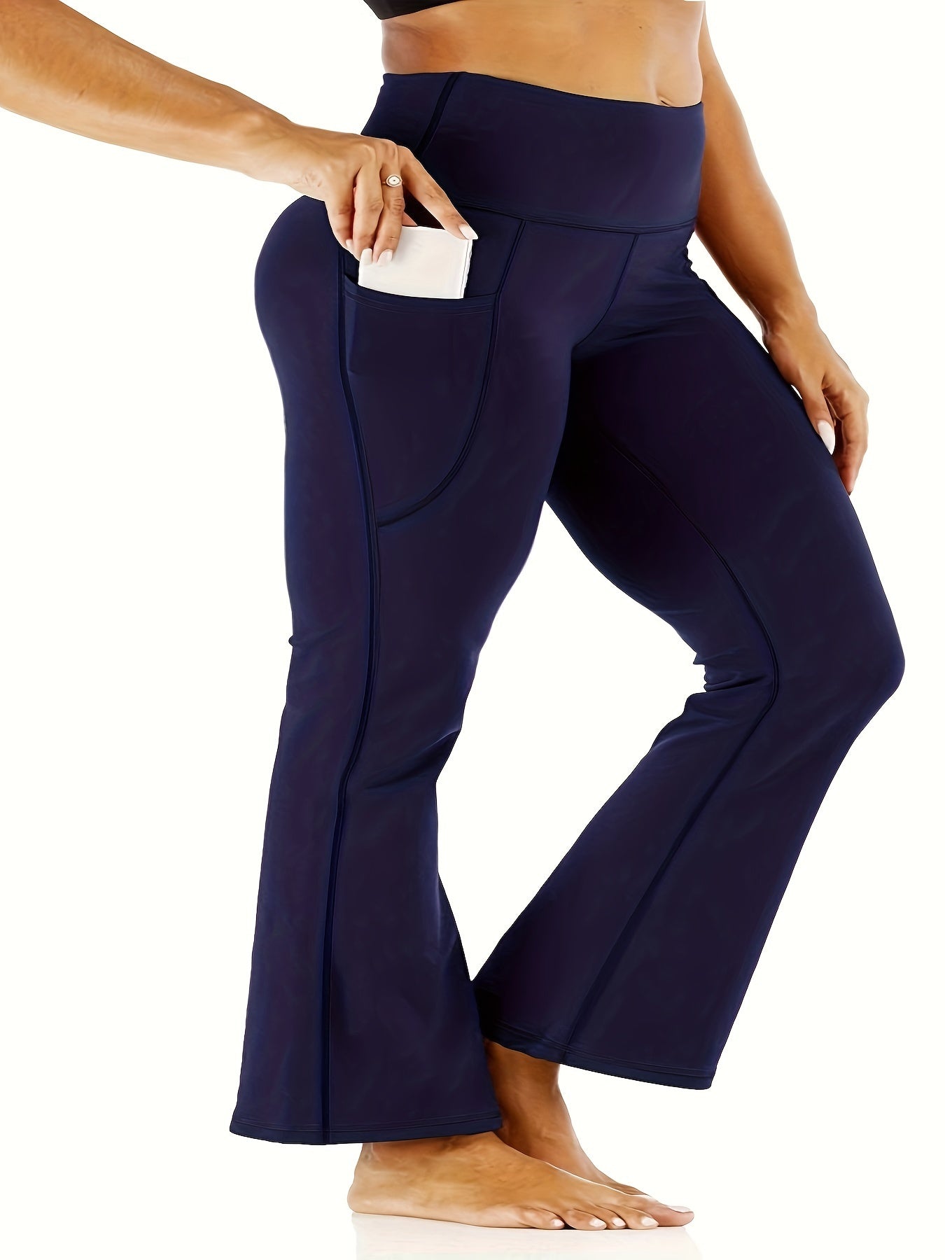  High Rise Flared Leg Yoga Pants with Pockets