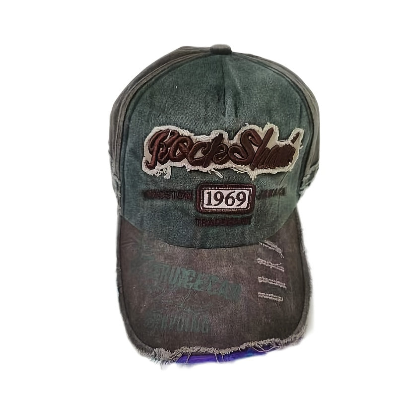 Vintage Washed Embroidered Baseball Cap Sunscreen Hat for Men & Women