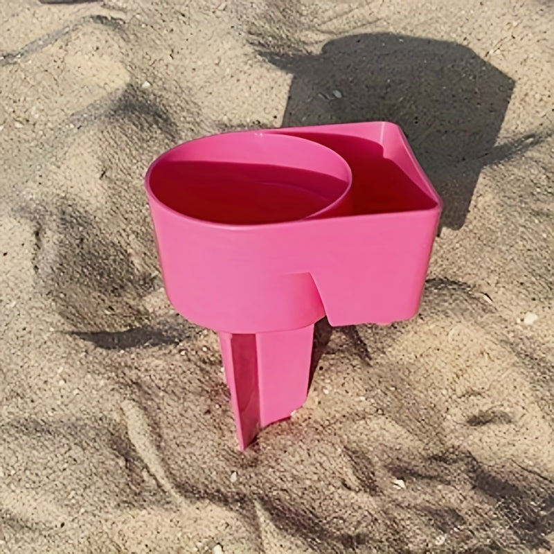 Beach Cup Holder & Pocket - Keep Valuables Safe & Sand-Free