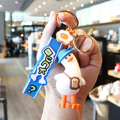 Funny Twist Head Duck Key Chain Doll for Bag, Ornament