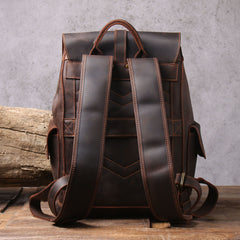 SWORKER Retro Crazy Horse Leather Backpack Men's Large Capacity