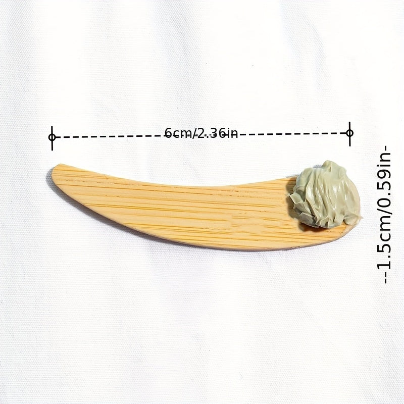 50pcs Bamboo Cosmetic Spatula Small Cosmetic Scoop Spoon Wooden Mini Facial Crea