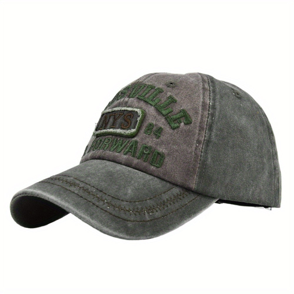 NYS Embroidery Baseball Cap Washed Distressed Sunscreen Sports Hat