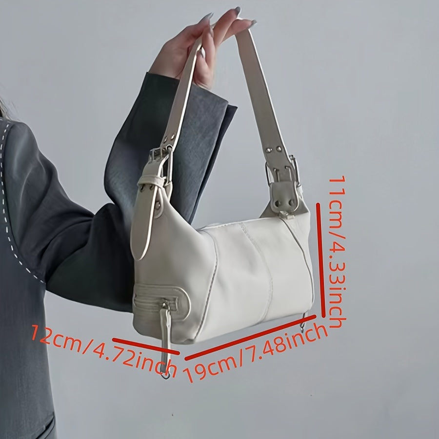 Minimalist Baguette Bag For Women Motorcycle Handbag