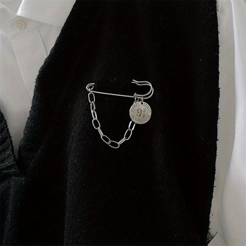 Minimalist Tassel Chain Brooch Pin Clothes Accessories