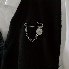 Minimalist Tassel Chain Brooch Pin Clothes Accessories