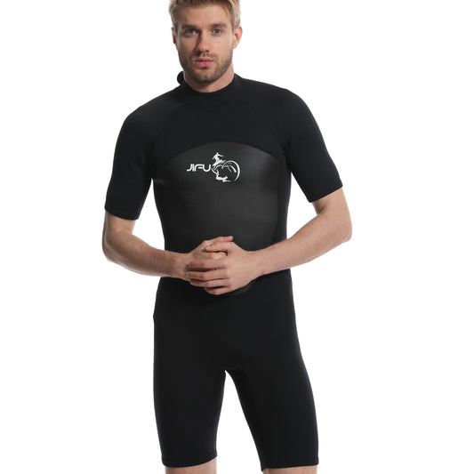 Men's Short Sleeve Diving Suit Back Zipper Wetsuit