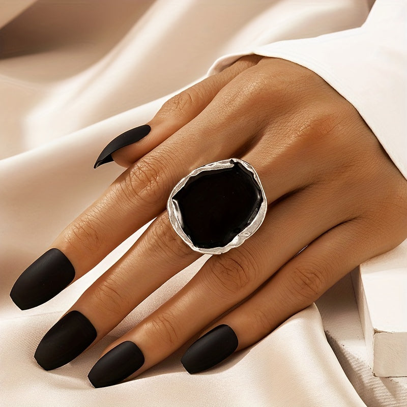 Retro Chunky Resin Acrylic Rings Jewelry Accessories For Women Girls