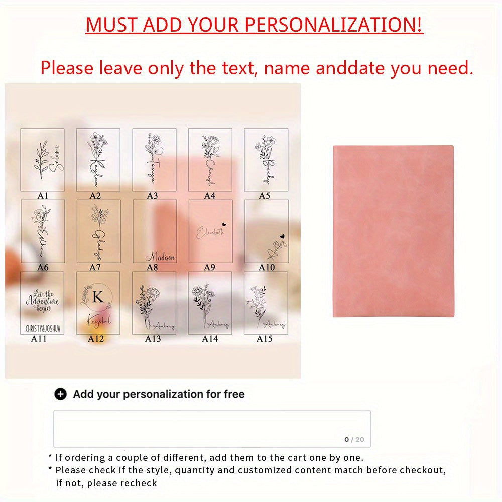 Personalized UV Printed Journal with Floral Design