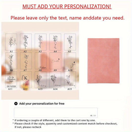 Personalized UV Printed Journal with Floral Design