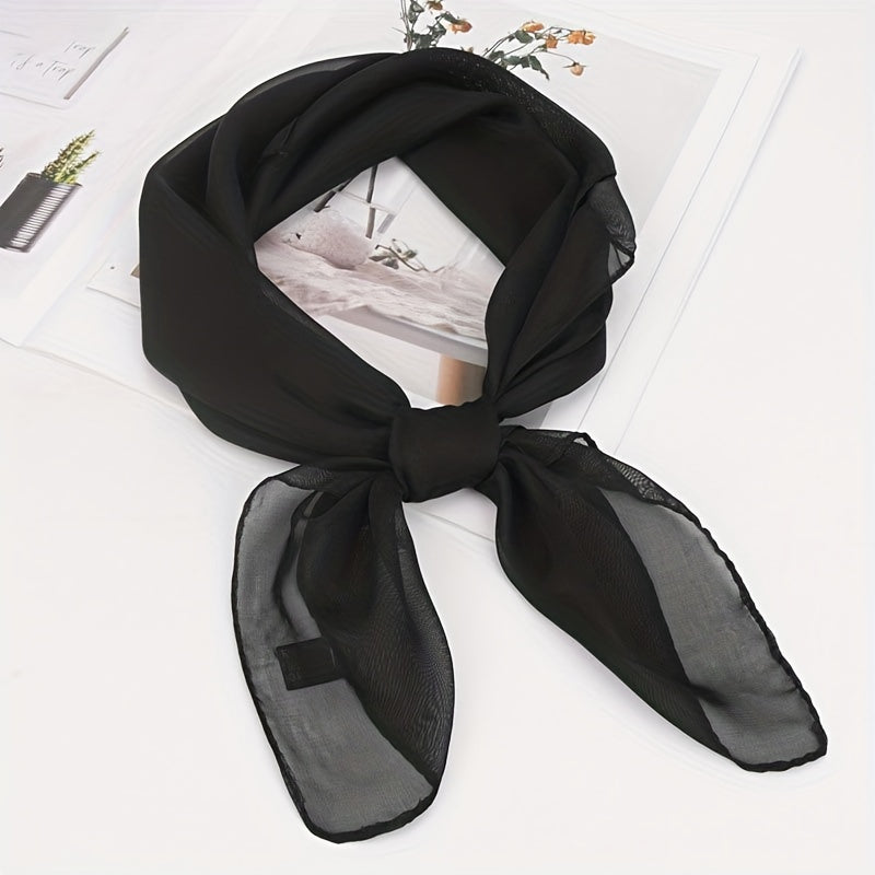Plain Chiffon Neckerchief Bandana Shawl Scarf Head Wrap