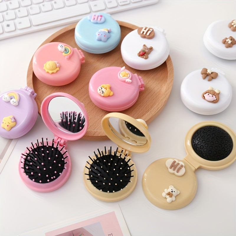 Cartoon Airbag Comb w/ Mirror Hair Brush