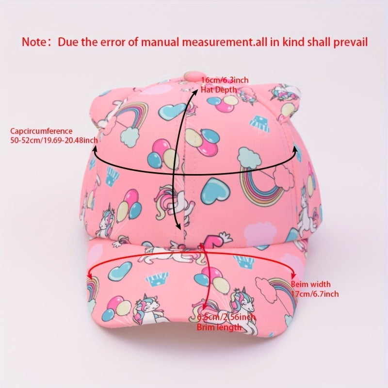 Rainbow Unicorn Little Girls Baseball Cap
