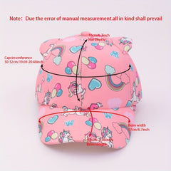 Rainbow Unicorn Little Girls Baseball Cap