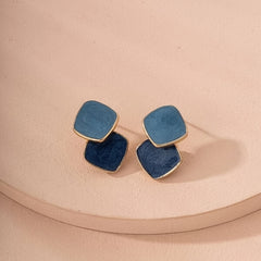 Square Epoxy Earrings 18K Plated Ear Jewelry For Women Girls