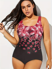  Modest Swimsuit Women's Plus Ombre Floral Print One Piece