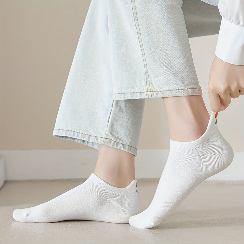 5 Pairs Embroidery Ankle & Low Cut Socks Women's Stockings