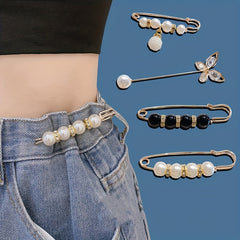 3pcs Faux Pearl Brooch Waist Pins Set