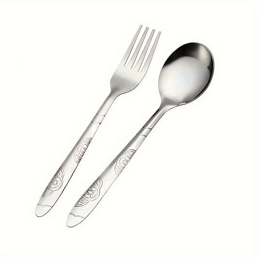 Stainless Steel Salad Dessert Fork Soup Spoon Set