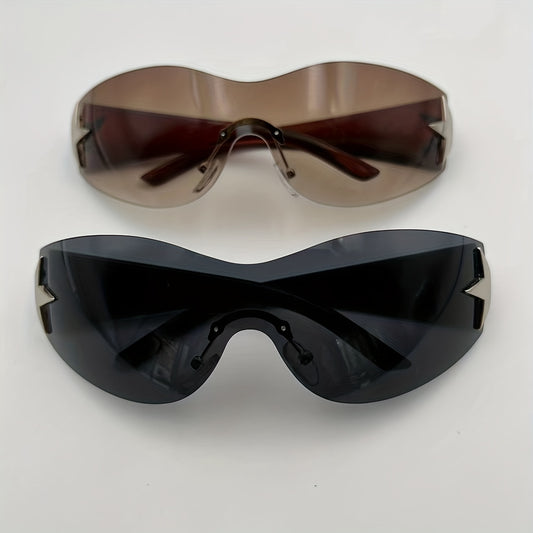 Y2K Rimless Sunglasses Star Gradient UV400