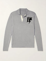 Letter & Star Pattern V Neck Sweater Men's Casual Warm Pullover