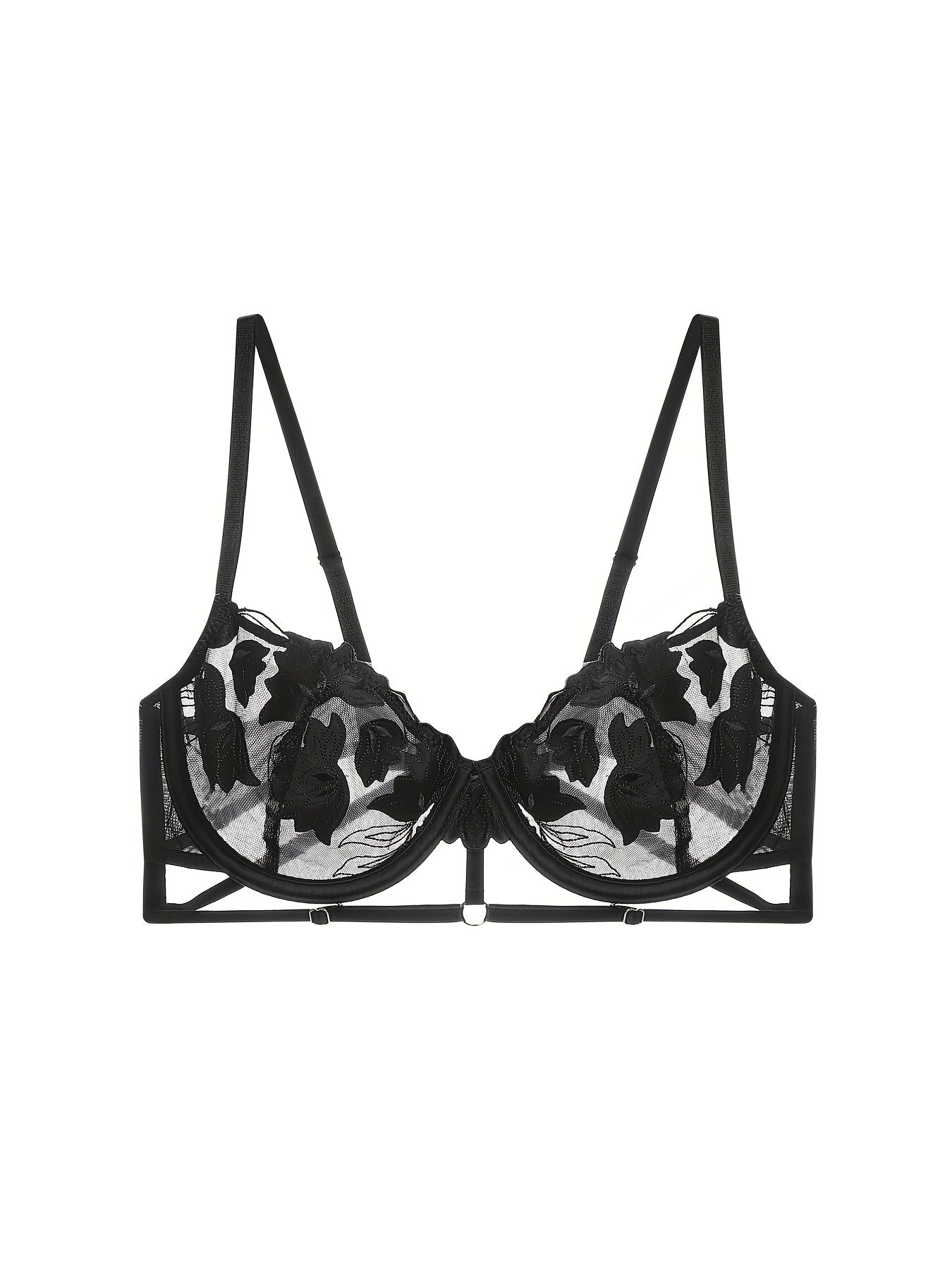 Floral Lace Unlined Bra Sexy Ultra Thin Push Up Intimates Bra