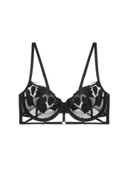 Floral Lace Unlined Bra Sexy Ultra Thin Push Up Intimates Bra