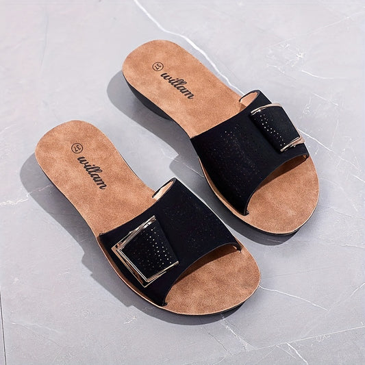 Square Decor Casual Slides Outdoor Slippers Women's Footwear