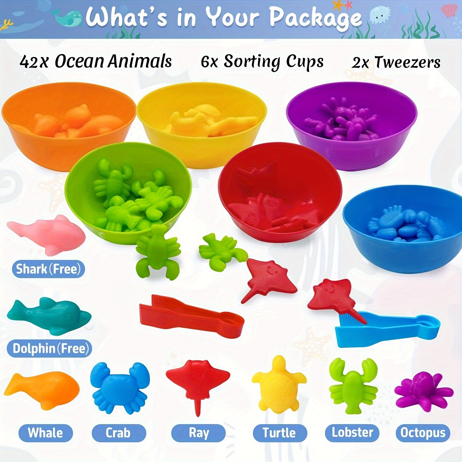 Ocean Animal Matching & Sorting Toy Set for Toddlers