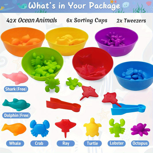 Ocean Animal Matching & Sorting Toy Set for Toddlers