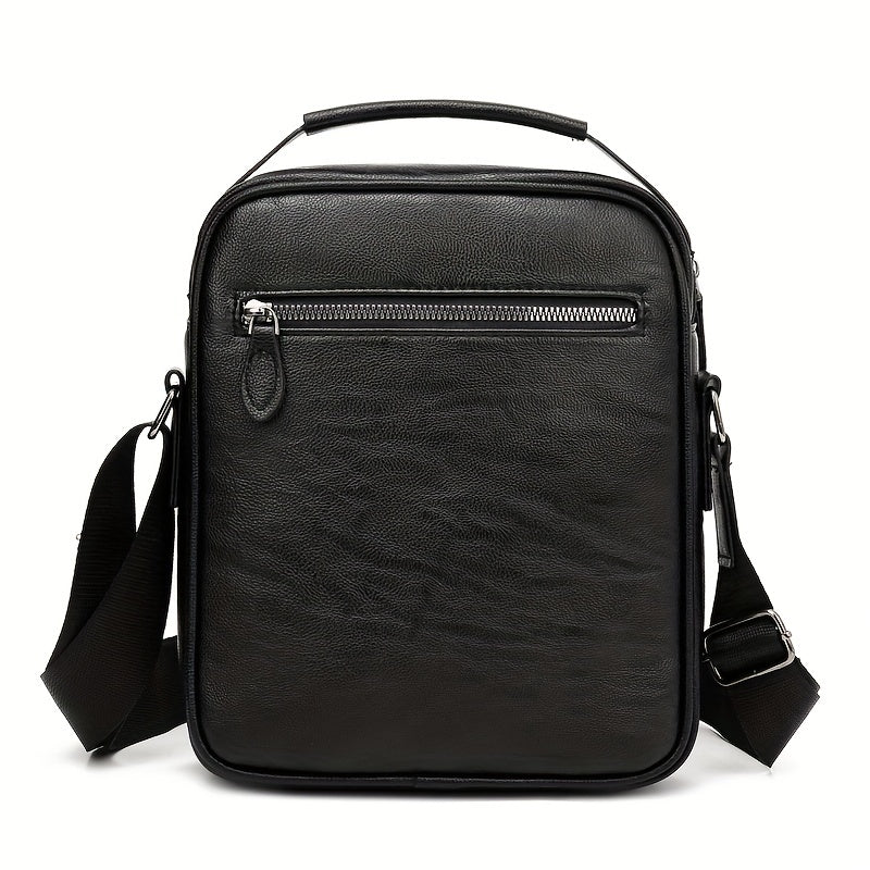 Men's Leather Crossbody Bag Shoulder Bag Multifunction Messenger