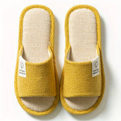 Women's Linen Slippers Soft Sole Slip On Shoes Comfortable Bedroom Shoes