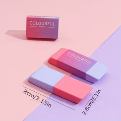 2pcs Rainbow Eraser for Students No Trace Large Stationery