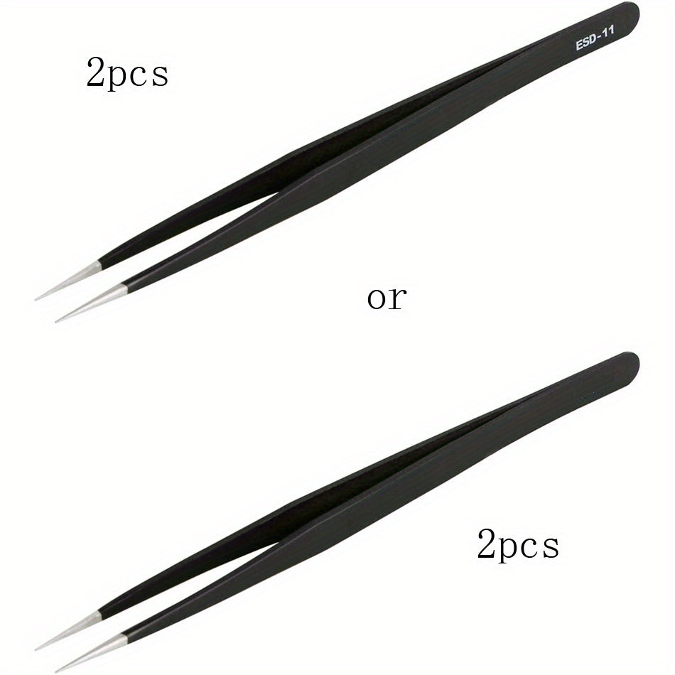 Precision Curved Stainless Steel Tweezers for Electronics and Jewelry