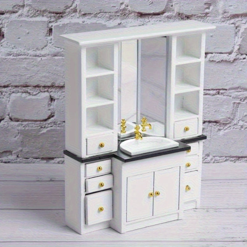 1:12 Dollhouse Bathroom Sink Cabinet Mini Kitchen Furniture Decor