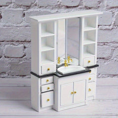 1:12 Dollhouse Bathroom Sink Cabinet Mini Kitchen Furniture Decor