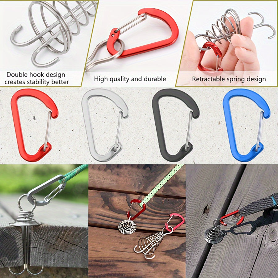 2pcs Adjustable Aluminum Tent Stakes with Spring Buckle