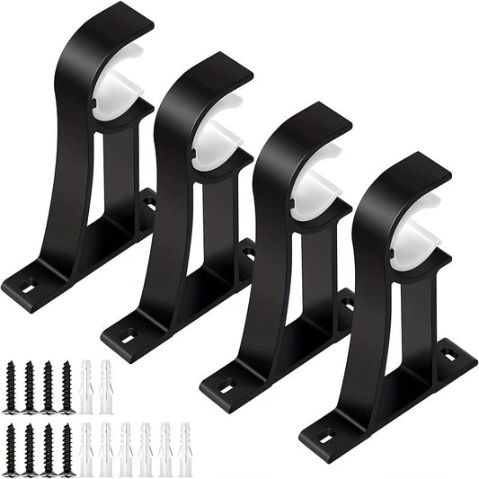 2pc Aluminum Alloy Curtain Rod Bracket Strong Load-bearing Capacity