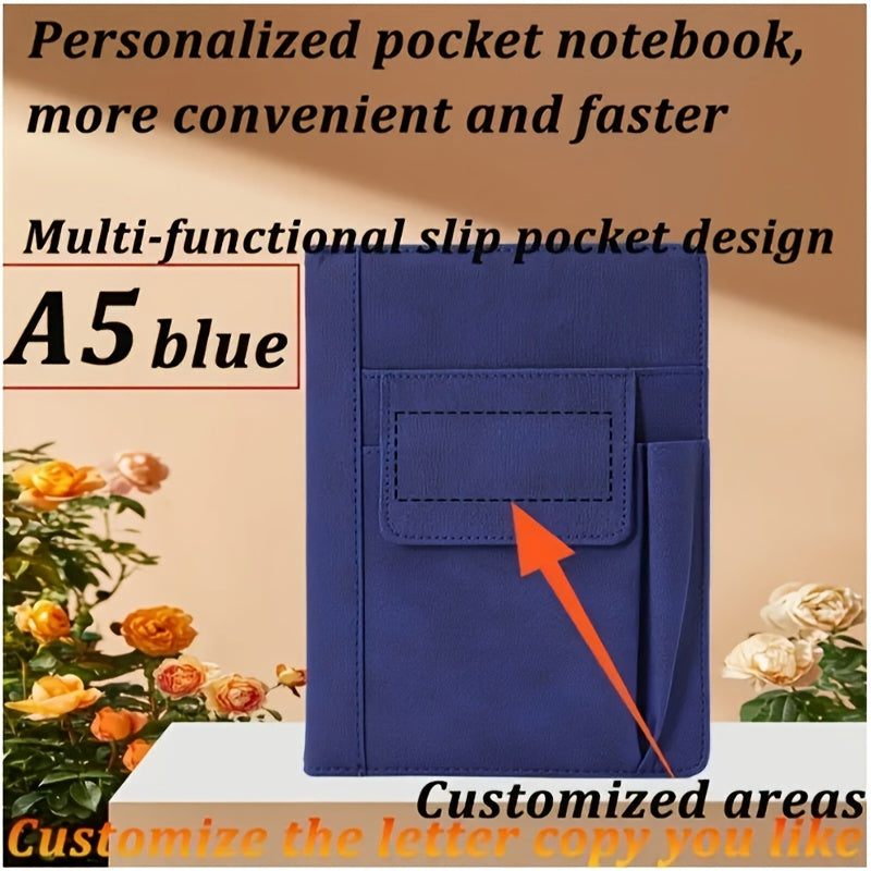 Custom A5 PU Leather Notebook with Personalized Text & Name