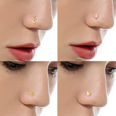 Heart Moon Butterfly CZ Nose Rings Studs 20G Stainless Steel Punk Nose Piercing